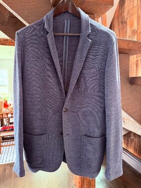 Faherty Inlet Knit Blazer, Mens, Size Medium, Deep Navy Melage